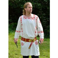 Roman long sleeve tunic, red embroidered, size M