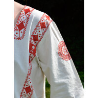 Roman long sleeve tunic, red embroidered, size M