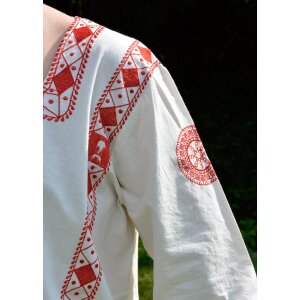 Roman long sleeve tunic, red embroidered, size XXL