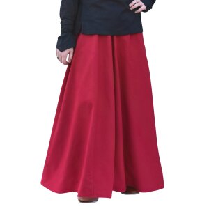 Medieval skirt, wide flared, red, size L