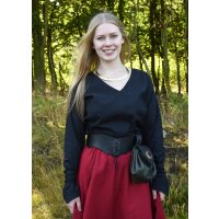 Medieval skirt, wide flared, red, size XL