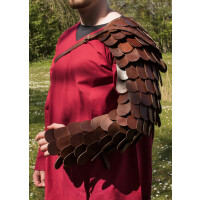 Gladiators arm guard made of leather scales