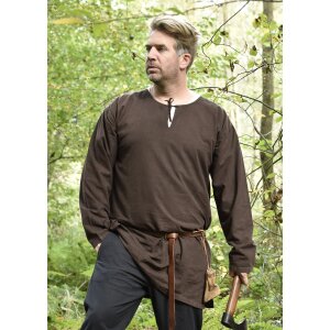 Medieval tunic Gunther, long sleeve, brown