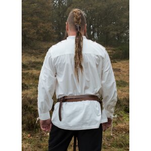 Medieval shirt Corvin with lacing, white
