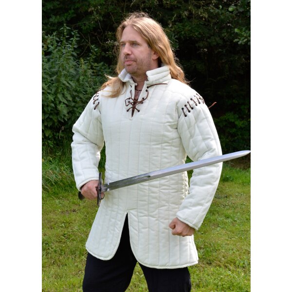 Gambeson, armor doublet, white, S