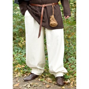 Wide medieval trousers Hermann, nature XXL