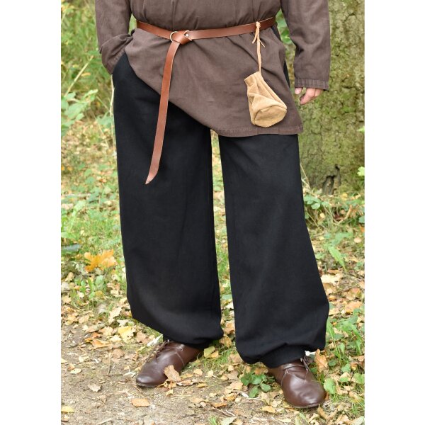 Wide medieval pants Hermann, black XL