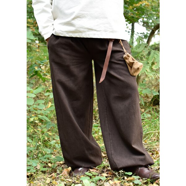 Wide medieval trousers Hermann, brown S