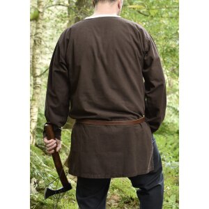 Medieval tunic Gunther, long sleeve, brown M