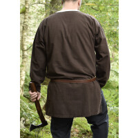 Medieval tunic Gunther, long sleeve, brown L