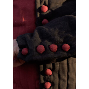 Gambeson with buttons, red and black, size XXL