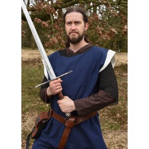 Medieval tunic Eckhart, blue/natural S-L