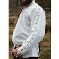 Medieval shirt Corvin with lacing, white, M
