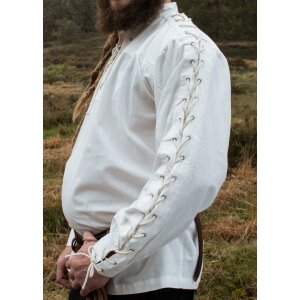 Medieval shirt Corvin with lacing, white, XL