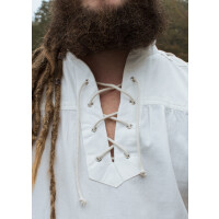 Medieval shirt Corvin with lacing, white, XXL