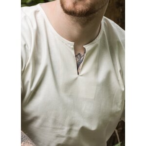 Medieval tunic Sigmund, short sleeve, nature S