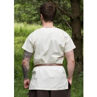 Medieval tunic Sigmund, short sleeve, nature S