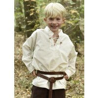 Kinder Mittelalter-Hemd Colin, mit Schnürung, natur