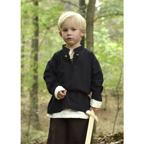 Children medieval shirt Colin, with lacing, black, 24,99 €