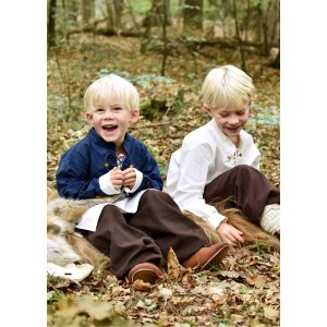 Children medieval shirt Colin, with lacing, blue