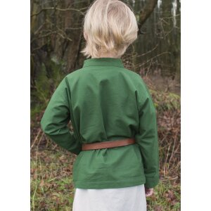 Kinder Mittelalter-Hemd Colin, mit Schnürung, grün