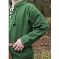 Children medieval shirt Colin, with lacing, green