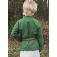 Children medieval shirt Colin, with lacing, green