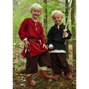 Langärmelige Mittelalter-Tunika / Leibhemd Arn für Kinder, rot