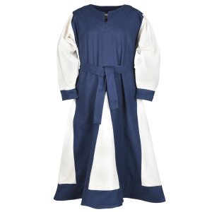 Childrens Viking dress Solveig, long sleeve, blue / nature