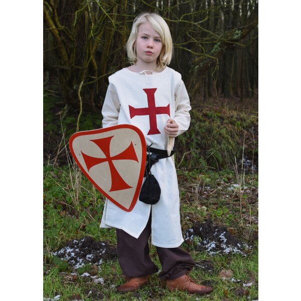 Childrens tabard Alexander, Templar, natural / red