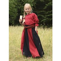 Childrens medieval skirt Lucia, wide flared, black / red
