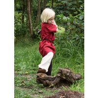 Short sleeve medieval tunic / bodice shirt Linus for children, red