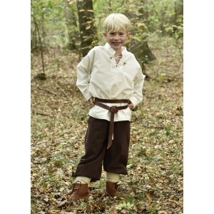 Children medieval shirt Colin, with lacing, nature, 110