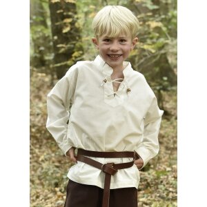 Children medieval shirt Colin, with lacing, nature, 128