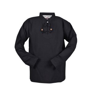 Children medieval shirt Colin, with lacing, black, 110