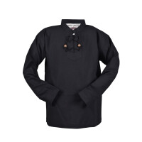 Children medieval shirt Colin, with lacing, black, 110