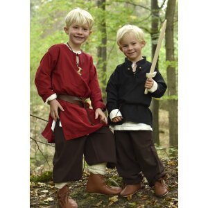 Children medieval shirt Colin, with lacing, black, 128