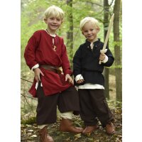 Children medieval shirt Colin, with lacing, black, 128