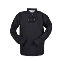 Children medieval shirt Colin, with lacing, black, 128