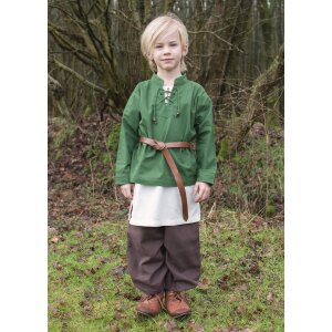 Children medieval shirt Colin, with lacing, green, 128