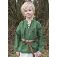 Children medieval shirt Colin, with lacing, green, 128