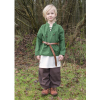 Children medieval shirt Colin, with lacing, green, 128