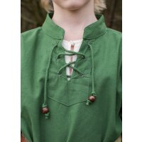 Kinder Mittelalter-Hemd Colin, mit Schnürung, grün, Gr. 128