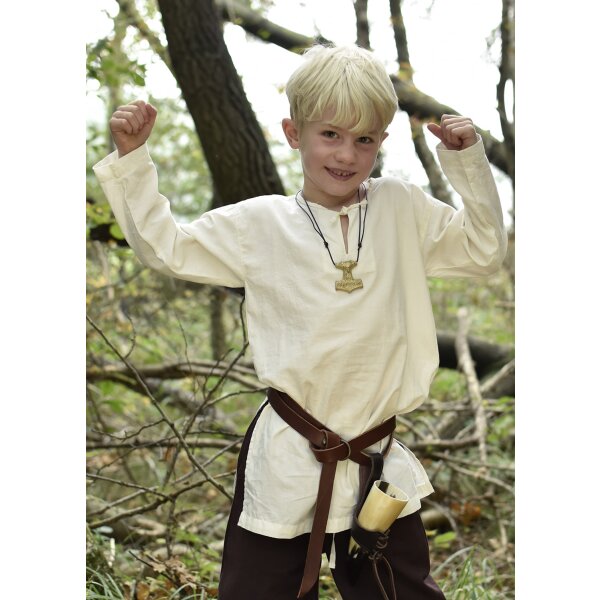 Long sleeve medieval tunic / bodice shirt Arn for children, nature, 110