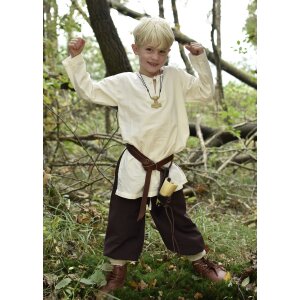 Long sleeve medieval tunic / bodice shirt Arn for children, nature, 110