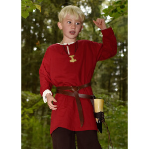 Long sleeve medieval tunic / bodice Arn for children, red, 128