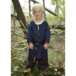 Long sleeve medieval tunic / bodice Arn for children, blue, 110