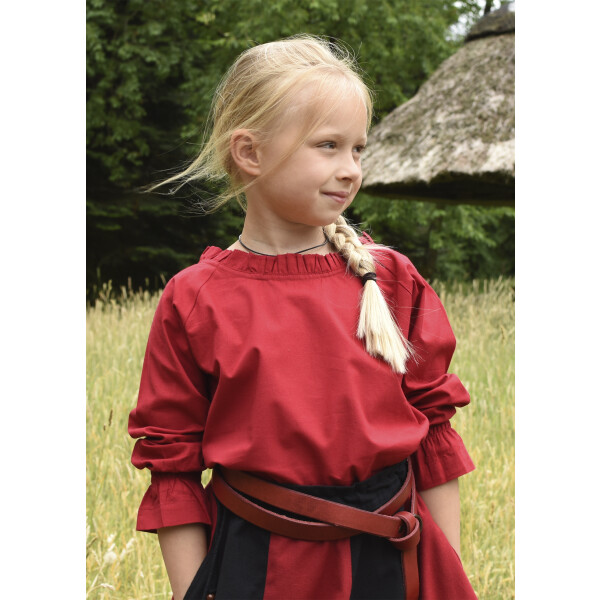 Children medieval long sleeve blouse Helena, red, 128