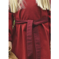 Childrens Viking dress Solveig, long sleeve, red / wine red, 128