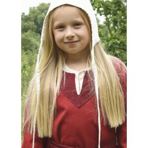 Childrens Viking dress Solveig, long sleeve, red / wine red, 146